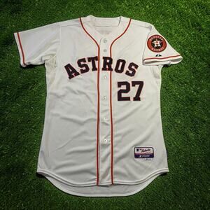 Majestic Houston Astros Jose Altuve #27 Jersey Authentic White Size 44 Large